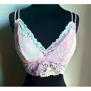 Victoria’s Secret Bra, Medium, Pink Pastel Tie-dye, Lace Trim